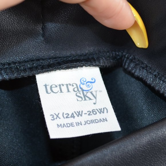 NWT Terra & Sky Leather like Pants 3X PLUS SIZE - Picture 4 of 9